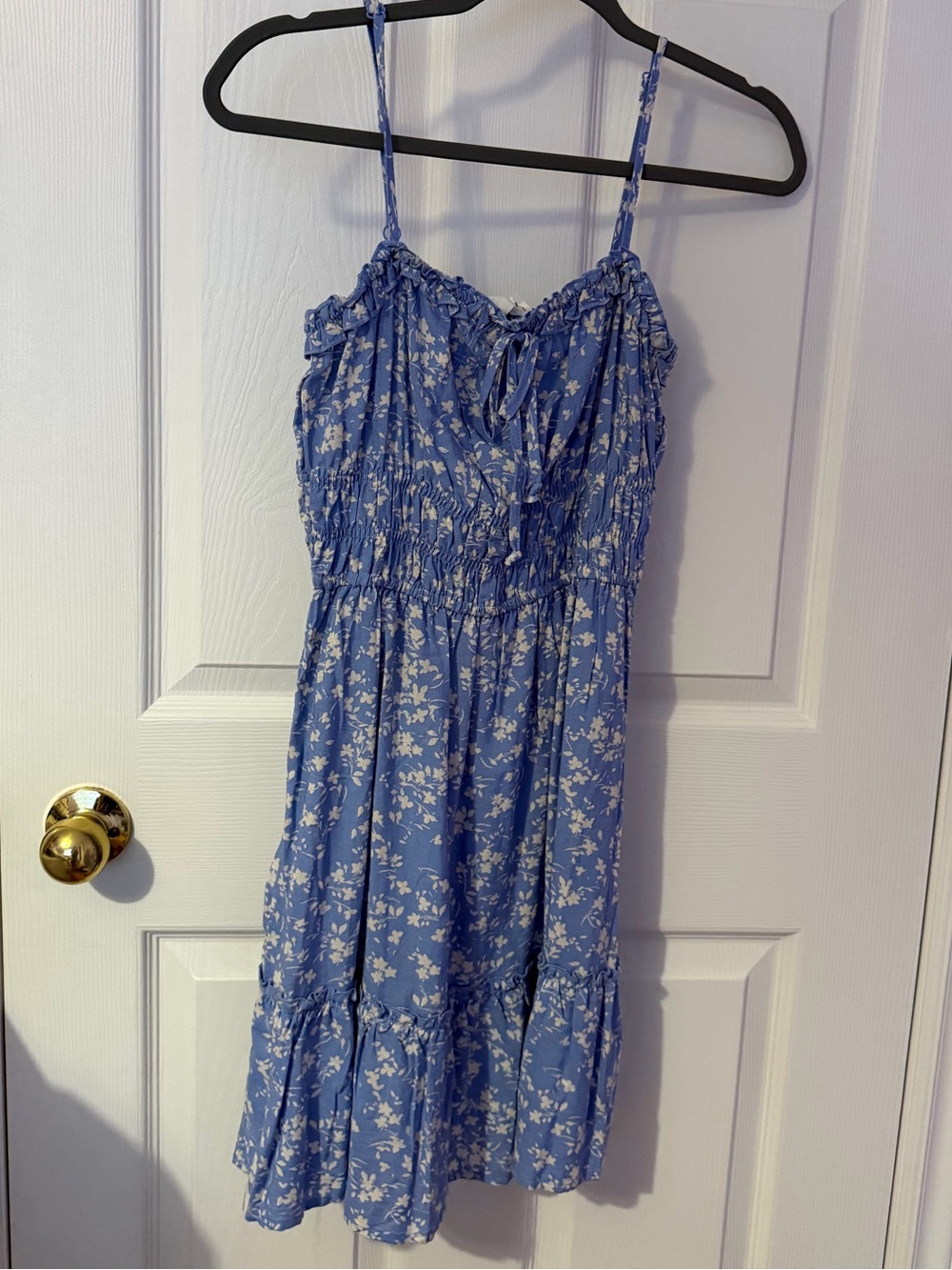 Blue Floral Spaghetti Strap Sundress